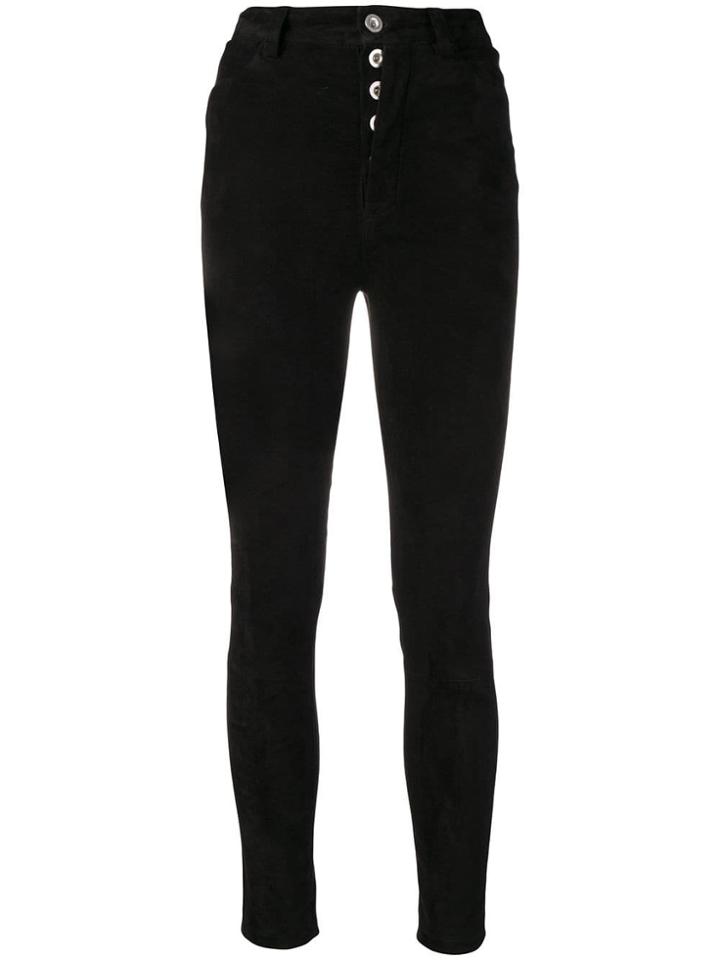 Unravel Project Skinny Suede Jeans - Black