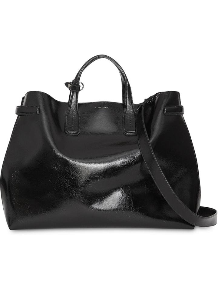 Burberry The Large Soft Leather Banner - Black