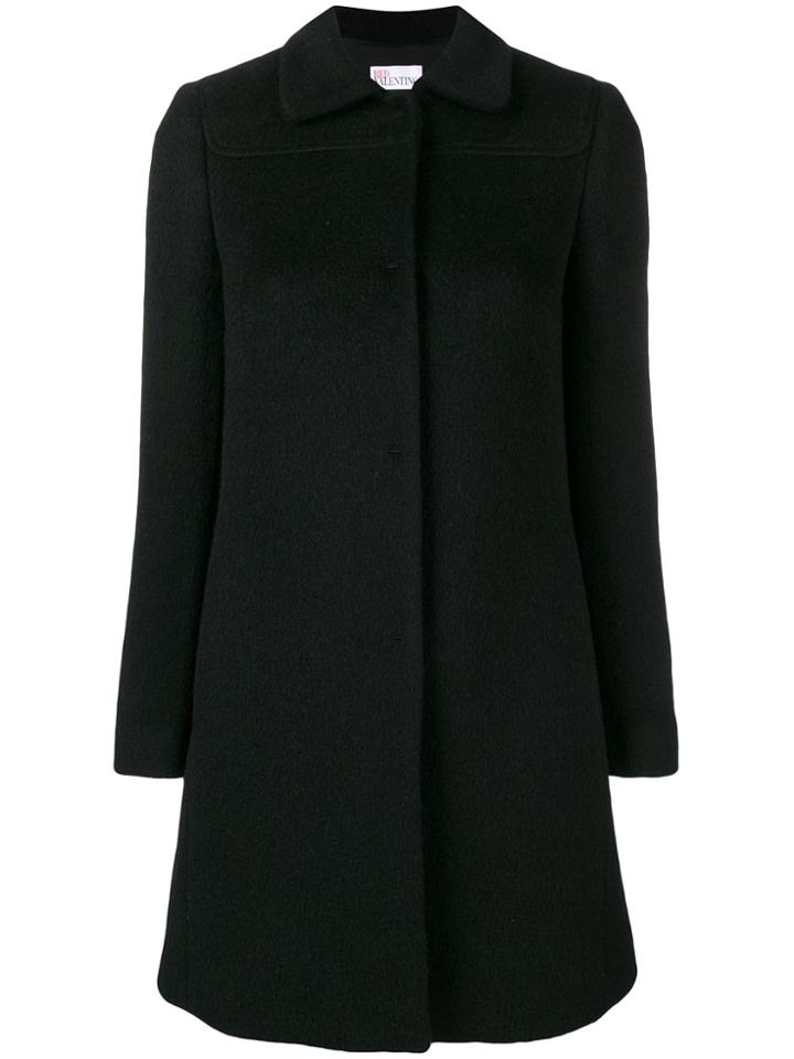 Red Valentino Single Breasted Midi Coat - Black