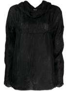 Giorgio Armani Vintage 1990's Cowl Neck Longsleeved Blouse - Black