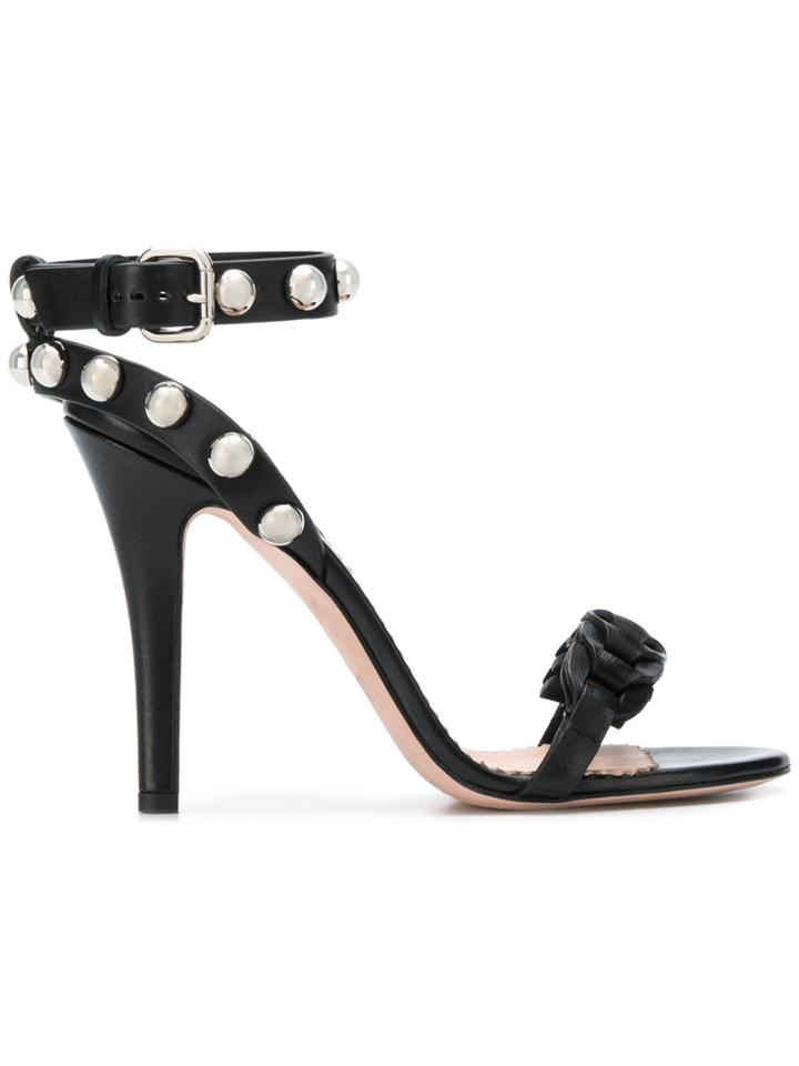 Red Valentino Studded Strap Sandals - Black