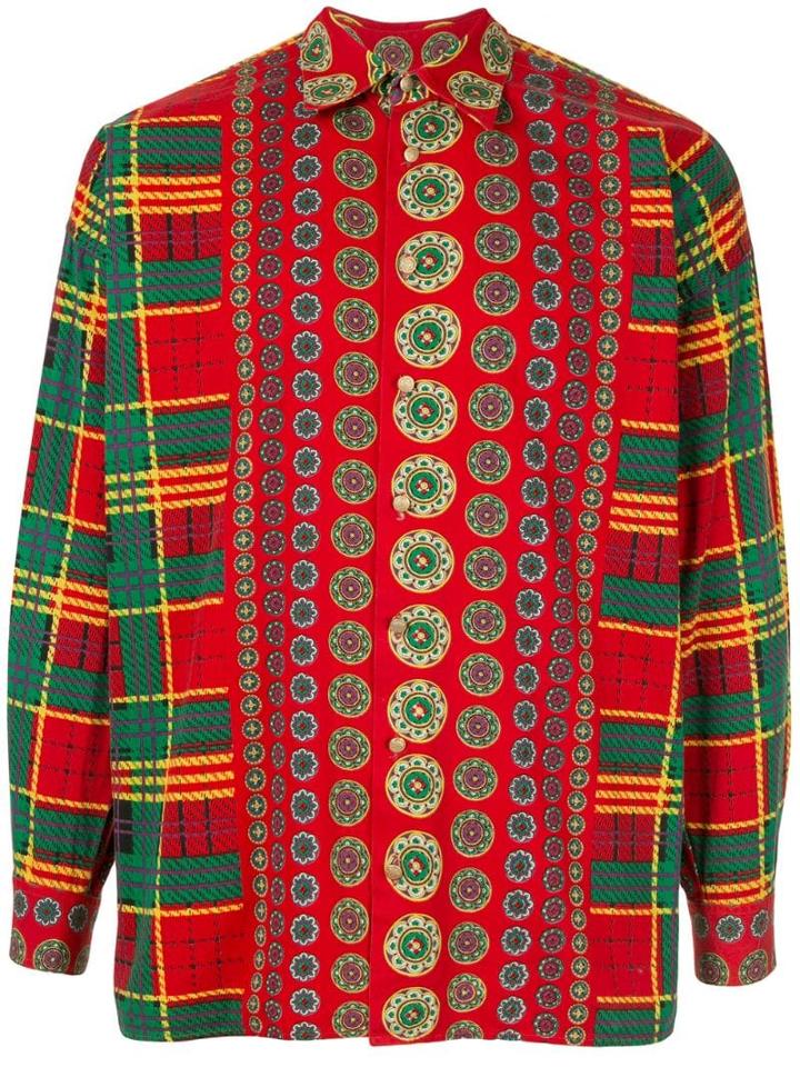 Versace Pre-owned Printed Long-sleeve Shirt - Red