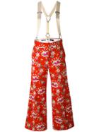 Y's Floral Wide-leg Trousers - Red