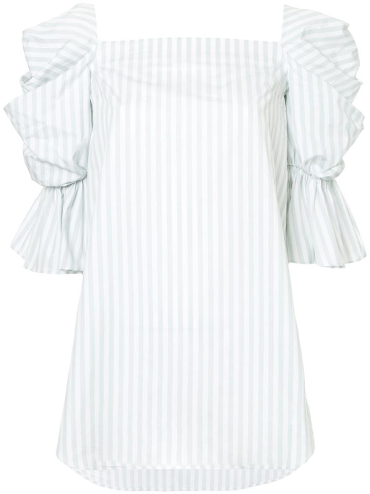 Monographie Striped Off-shoulder Top - Grey
