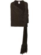 Romeo Gigli Pre-owned 1990's Ribbed Wrapped Shawl - Brown