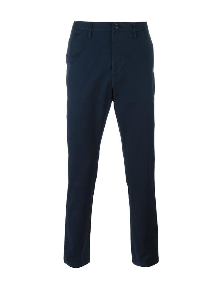 Michael Kors Slim-fit Trousers, Men's, Size: 33, Blue, Cotton/spandex/elastane