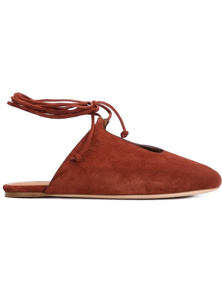 Rosetta Getty Tie Ankle Slippers