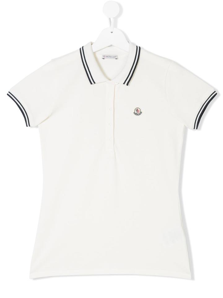 Moncler Kids Contrast Trim Polo Shirt - Nude & Neutrals