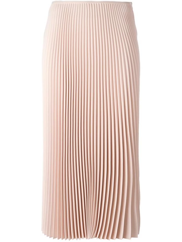 Cédric Charlier Pleated Mid Skirt, Women's, Size: 42, Pink/purple, Polyester