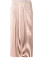 Cédric Charlier Pleated Mid Skirt, Women's, Size: 42, Pink/purple, Polyester