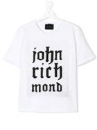 John Richmond Kids Teen Embellished Logo T-shirt - White
