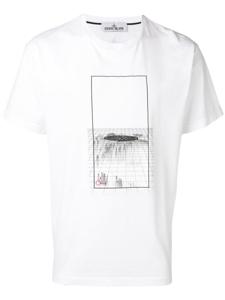 Stone Island Printed Crewneck T-shirt - White