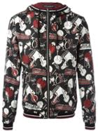 Dolce & Gabbana Musical Instrument Print Jacket, Men's, Size: 48, Black, Polyamide/polyester