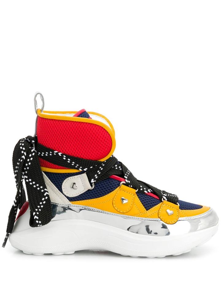 Love Moschino Panelled Hi-top Sneakers - Red