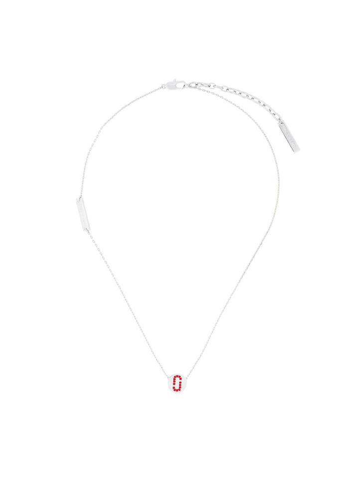 Marc Jacobs Double J Pave Pendant Necklace - Metallic
