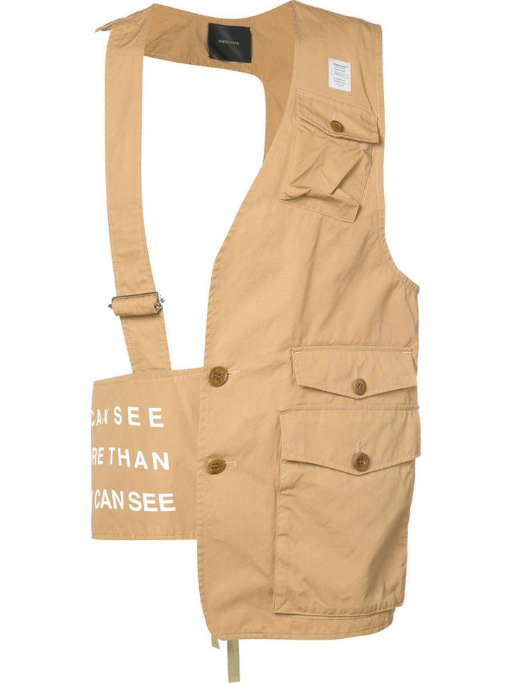 Undercover Utility Pocket Vest, Men's, Size: 3, Nude/neutrals, Cotton