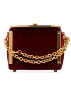 Alexander Mcqueen Red Box 16 Small Velvet Leather Box Bag