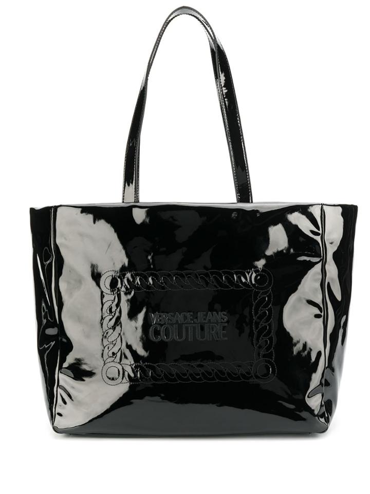 Versace Jeans Couture Patent Tote Bag - Black