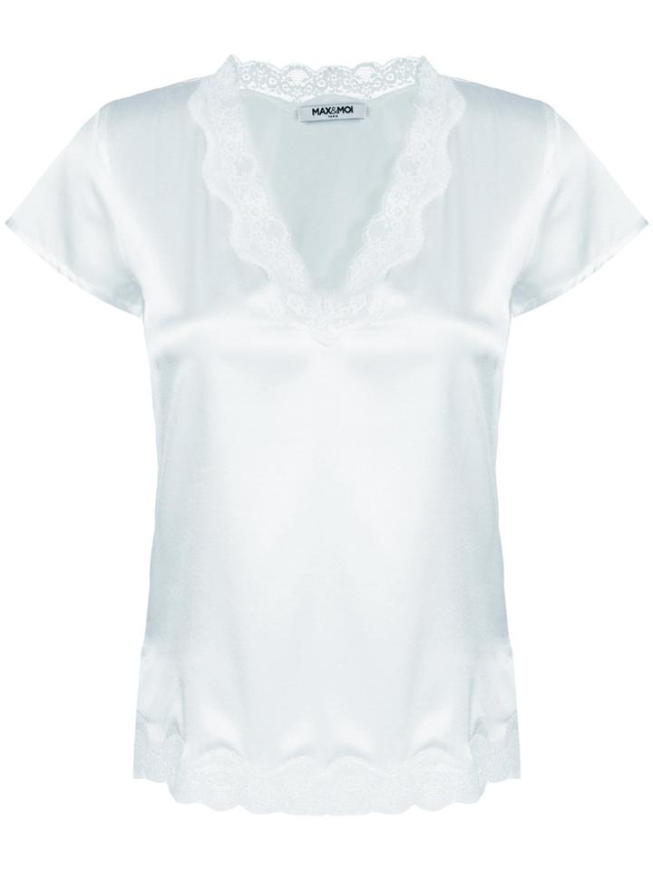 Max & Moi Lace Trim T-shirt - Blue