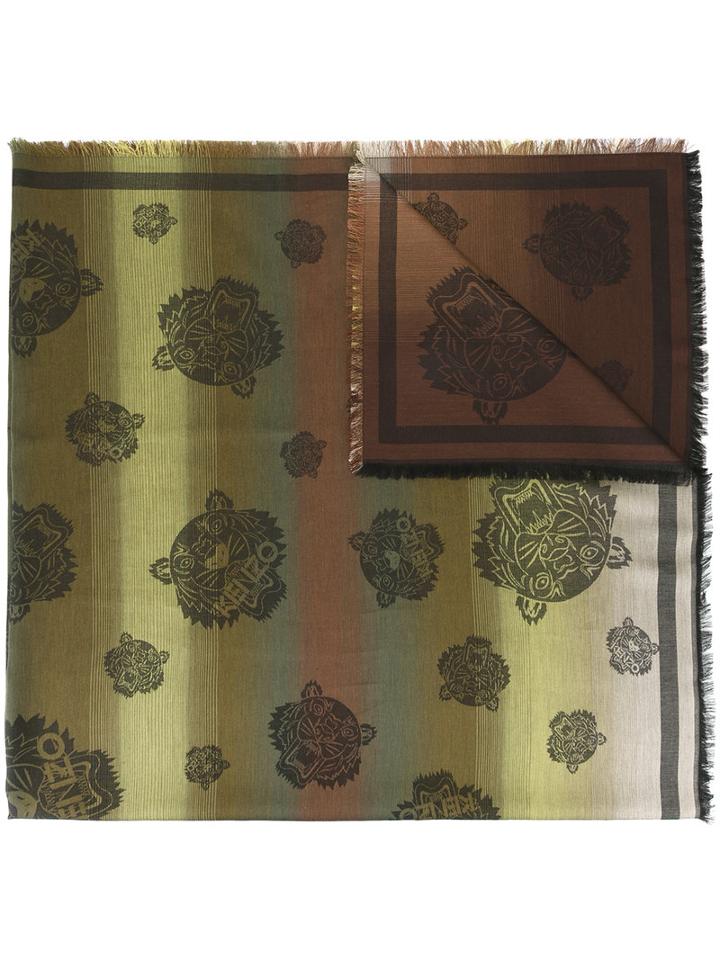 Kenzo Multi Tiger Scarf, Women's, Green, Modal/cotton