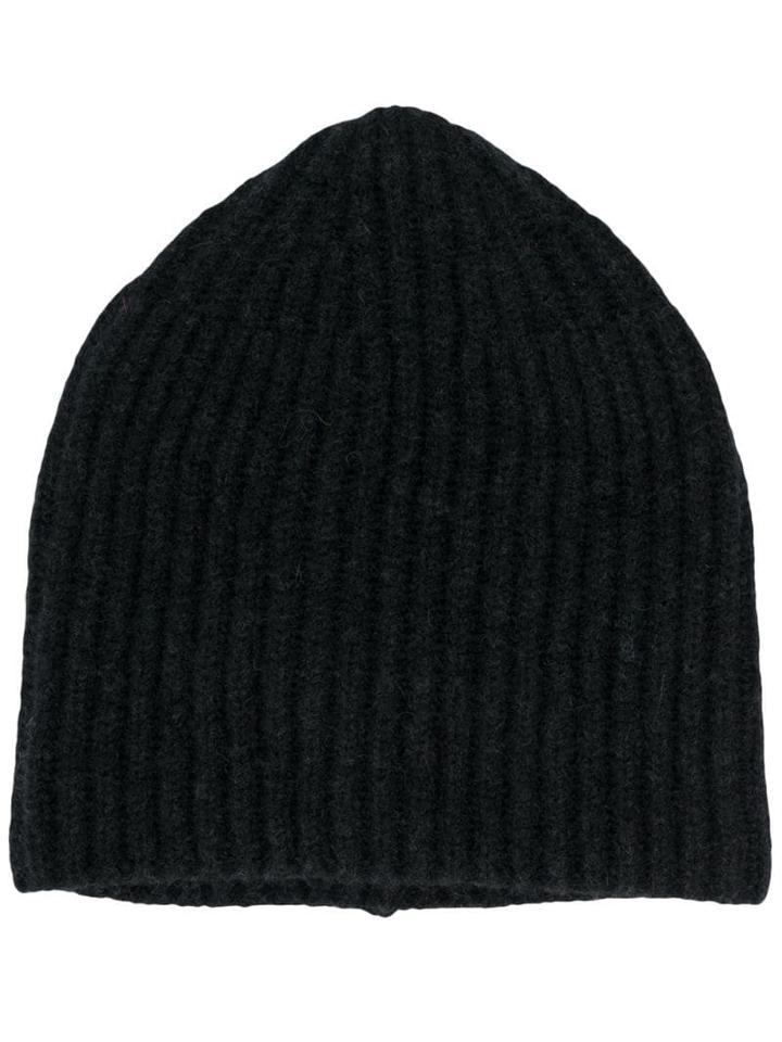 Roberto Collina Plain Knitted Hat - Black