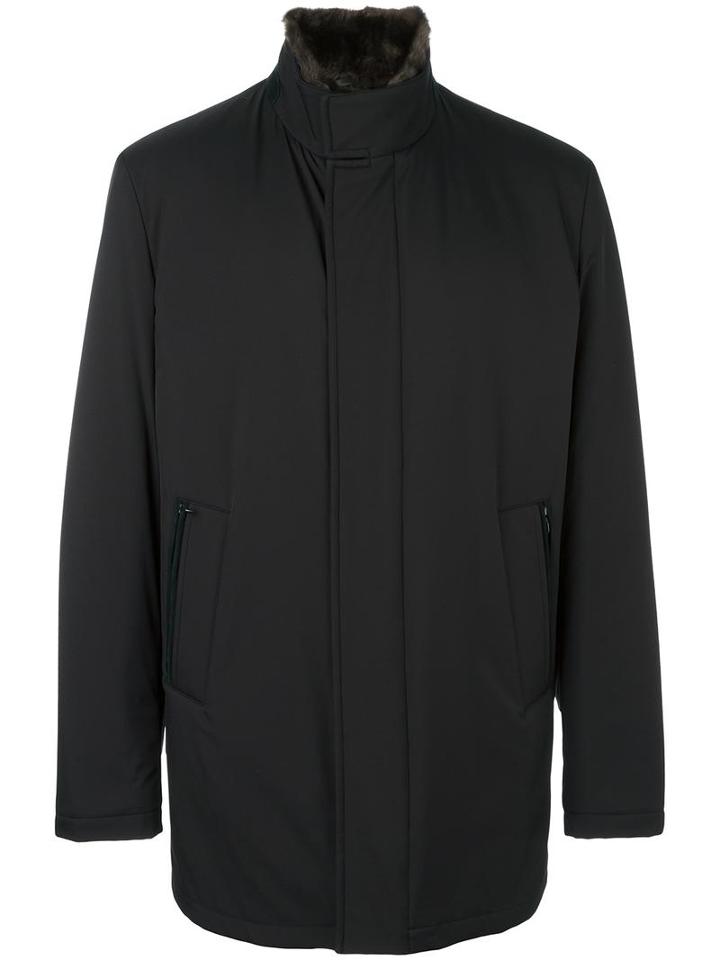 Loro Piana Lined Coat, Men's, Size: Xl, Black, Polyamide/polyester/cashmere/beaver Fur