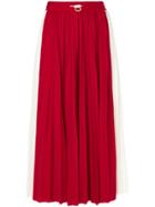 Valentino Pleated Midi Skirt - Red