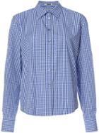 Jourden - Open Sleeve Gingham Shirt - Women - Cotton - 40, Blue, Cotton