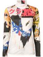 Marques'almeida Printed Turtle Neck Top - Nude & Neutrals