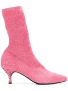Strategia Glitter Sock Boots - Pink & Purple