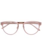 Linda Farrow Gallery Round Frame Glasses - Pink & Purple