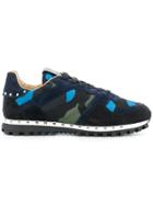 Valentino Camouflage Rockstud Sneakers - Blue