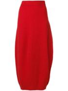 Jil Sander Knitted Midi Skirt - Red