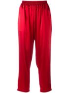 Gianluca Capannolo - Cropped Trousers - Women - Polyester/triacetate - 44, Red, Polyester/triacetate