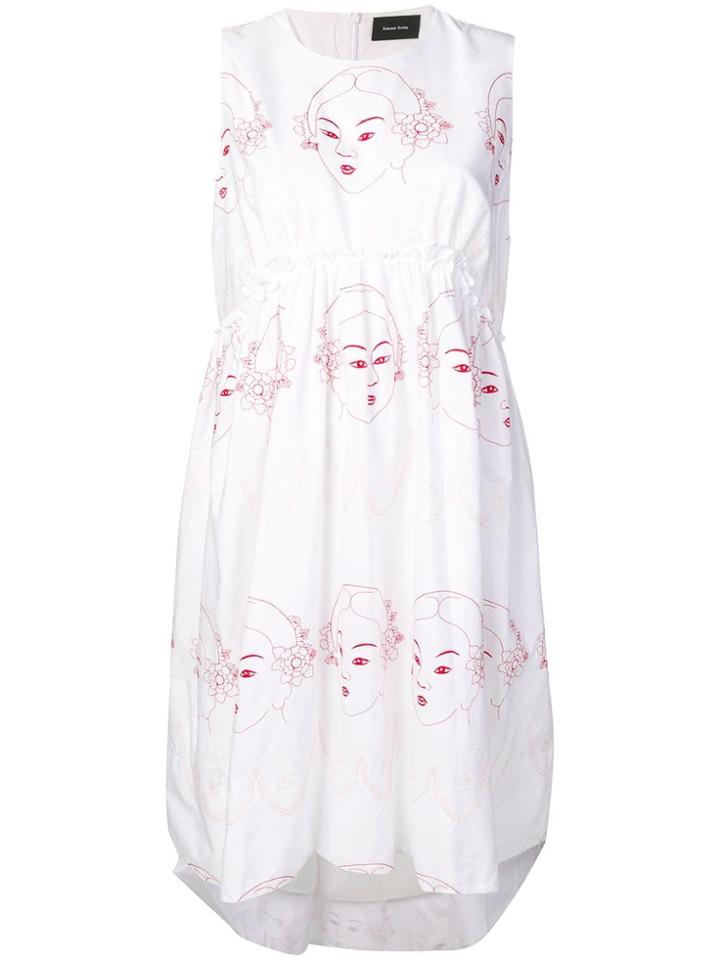 Simone Rocha Sleeveless Flared Dress - White