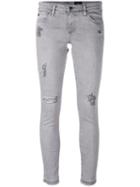 Ag Jeans - Distressed Skinny Jeans - Women - Cotton/polyester/polyurethane/lyocell - 25, Grey, Cotton/polyester/polyurethane/lyocell