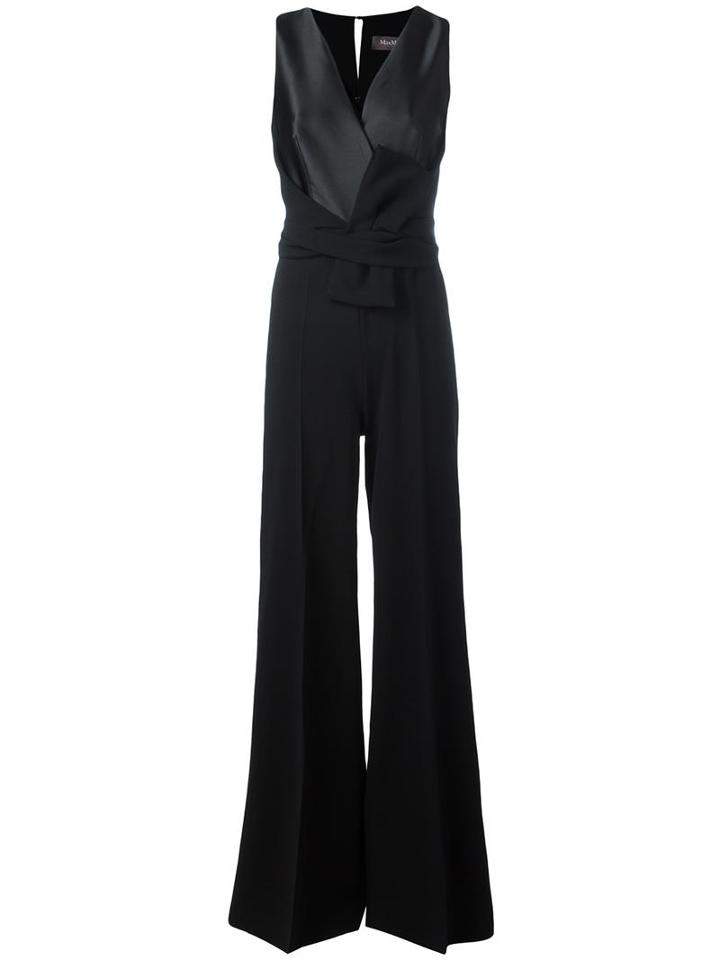 Max Mara V Neck Jumpsuit, Women's, Size: 40, Black, Polyester/silk/acetate/polyamide