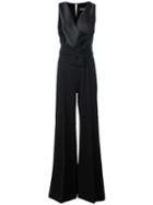 Max Mara V Neck Jumpsuit, Women's, Size: 40, Black, Polyester/silk/acetate/polyamide