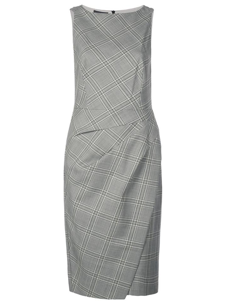 Narciso Rodriguez Checkered Fitted Dress - Grey