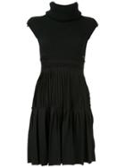 Chanel Pre-owned Pleated Arm Warmer Dress - Black