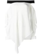 Roland Mouret Draped Off Shoulder Top, Women's, Size: 10, White, Silk
