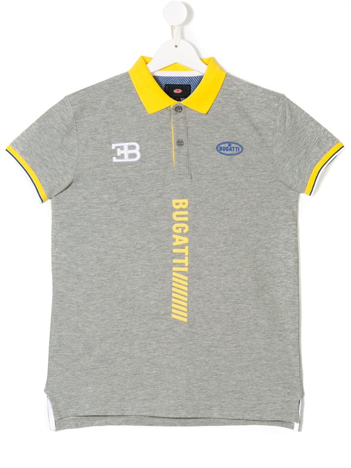 Bugatti Kids Teen Contrast Trim Polo Shirt - Grey