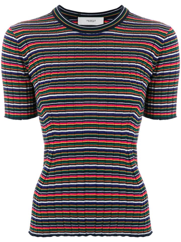 Pringle Of Scotland Ribbed Striped-knit Top - Multicolour