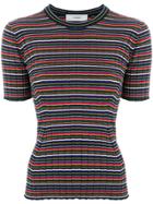 Pringle Of Scotland Ribbed Striped-knit Top - Multicolour