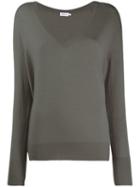 Filippa-k Fine Knit V-neck Jumper - Grey