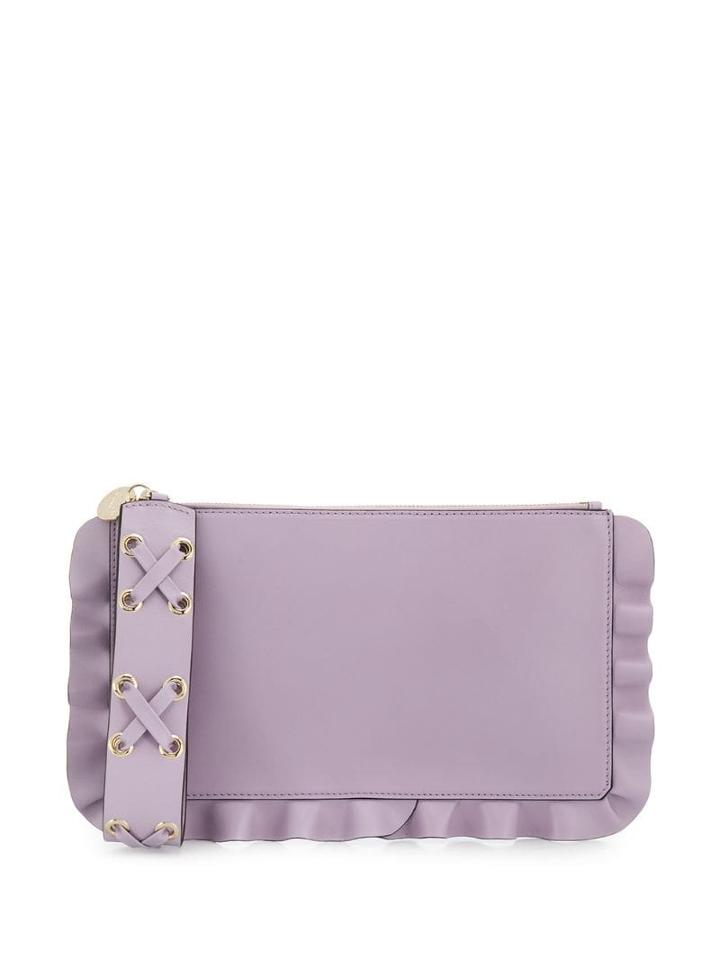 Red Valentino Red(v) Rock Ruffles Clutch - Purple