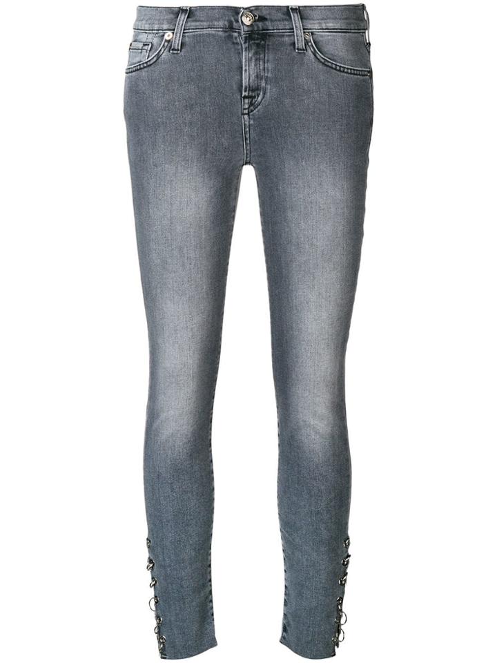 7 For All Mankind The Skinny Crop Slim Illusion Moondance - Grey