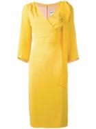 Dsquared2 Bow Shoulder Evening Dress, Women's, Size: 44, Yellow/orange, Polyester/viscose/acetate/silk