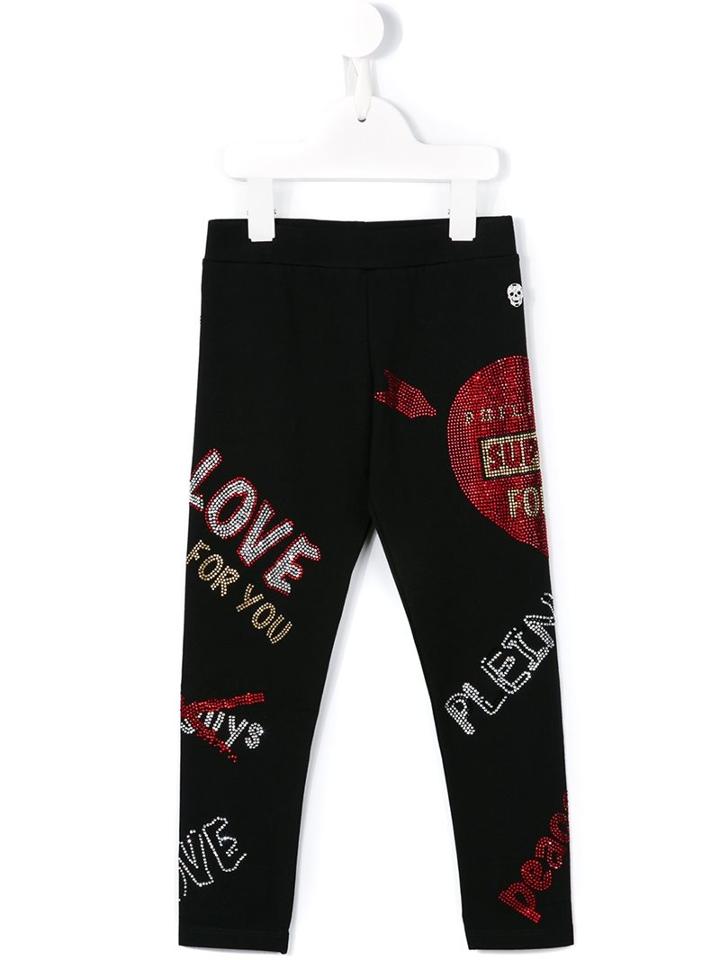 Philipp Plein Kids 'amazed' Leggings, Girl's, Size: 10 Yrs, Black