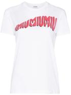Miu Miu Bubble Letter Logo Cotton T-shirt - White